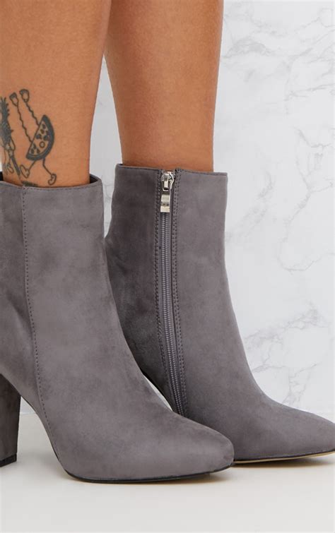 grey faux suede boots